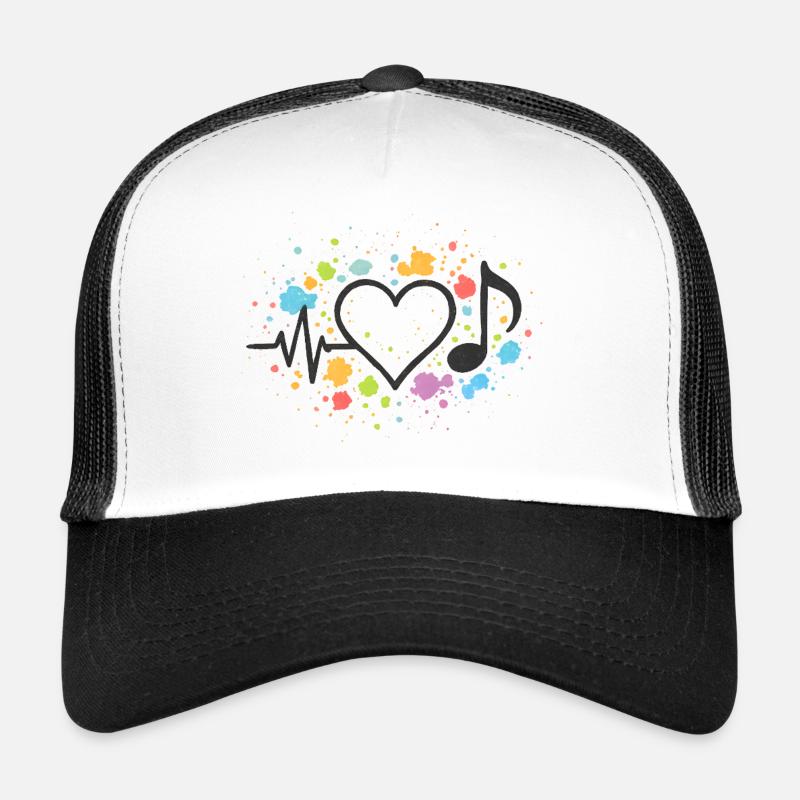 Lebendige Herzfrequenz mit Musik und Farben Trucker Cap
