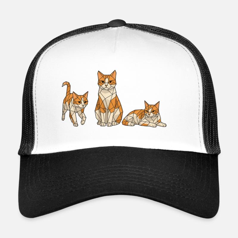 Geometrisches Katzen Trio Trucker Cap