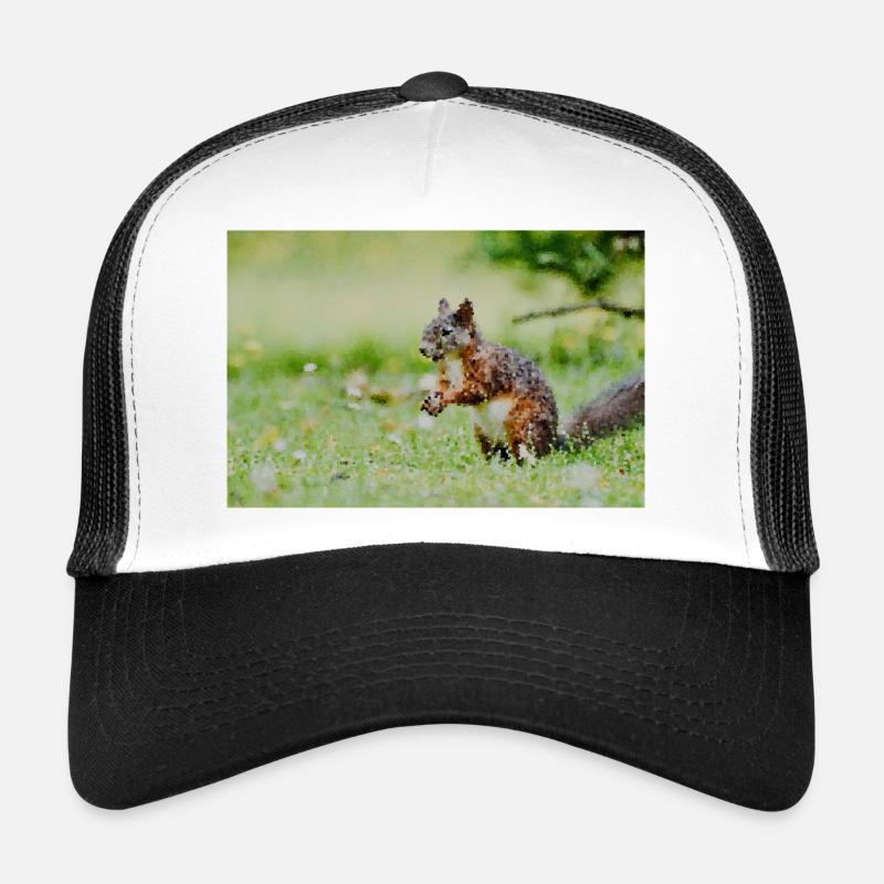 Squirrel Mosaic in the grass field Trucker Cap