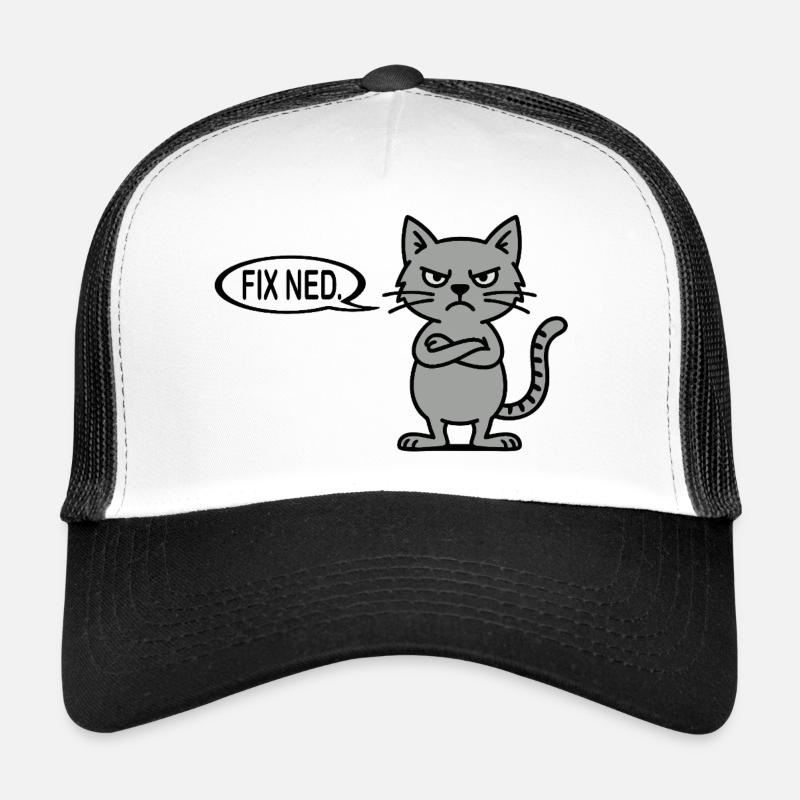 Chat en colère avec bulle de dialogue - corrigé ned dialecte Casquette trucker 