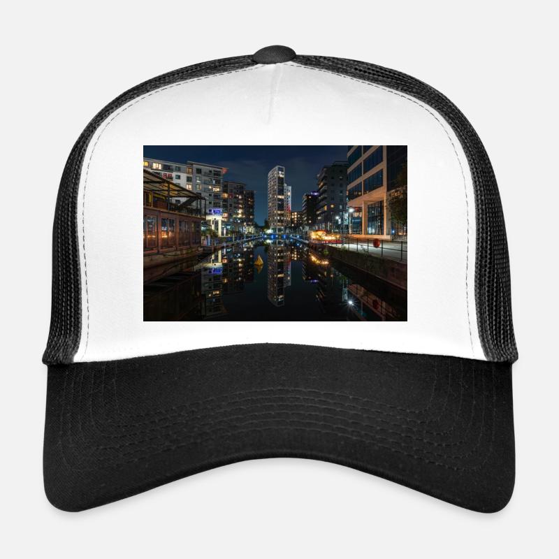Urban Reflection At Night Trucker Cap