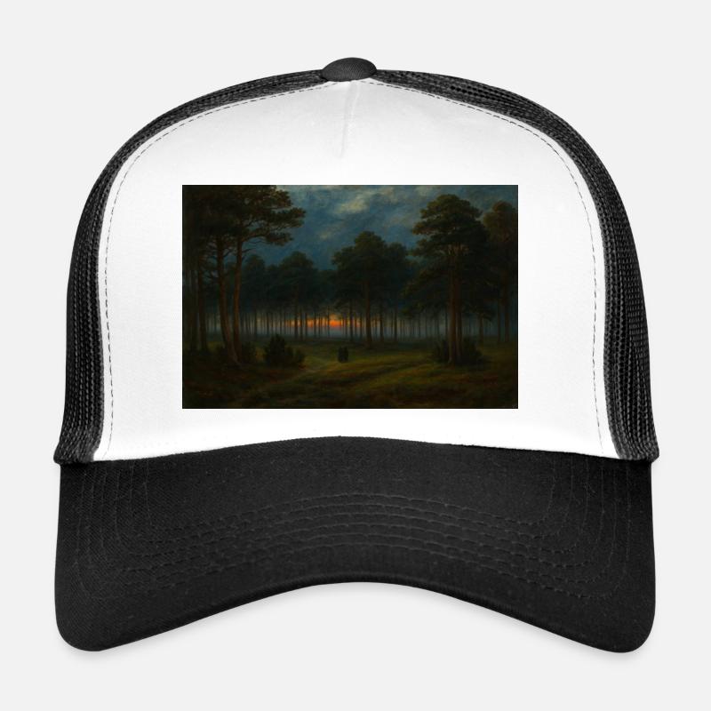 Abenddämmerung im dunklen Wald Trucker Cap