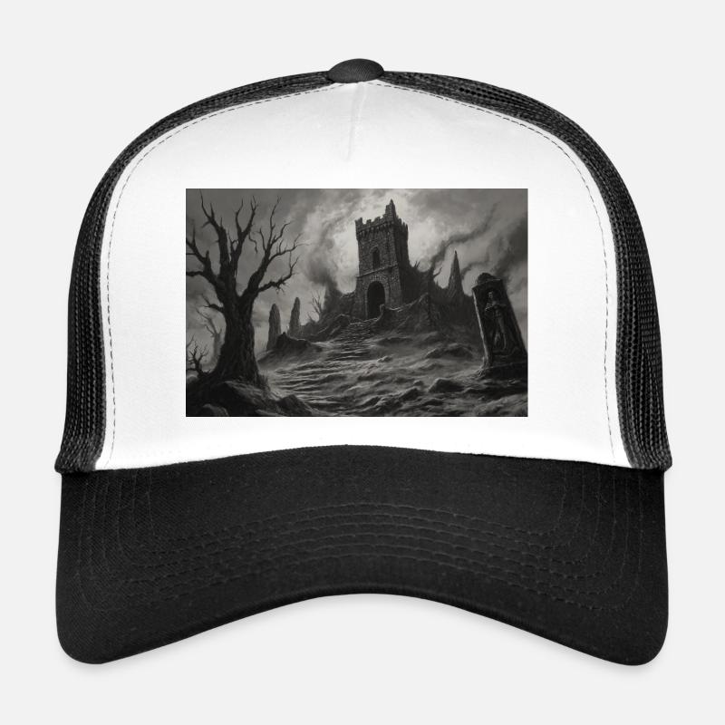 Landschaft einer mittelalterlichen Burgruine Trucker Cap