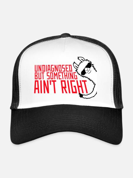 Undiagnosed But Something Ain't Right Lama Glasses - Trucker Cap - white/black - Front
