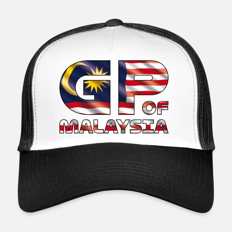malaysia_gp - Casquette trucker  - blanc/noir