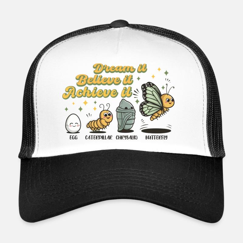 Chenille Papillon Ecole Evolution Cadeau Casquette trucker 