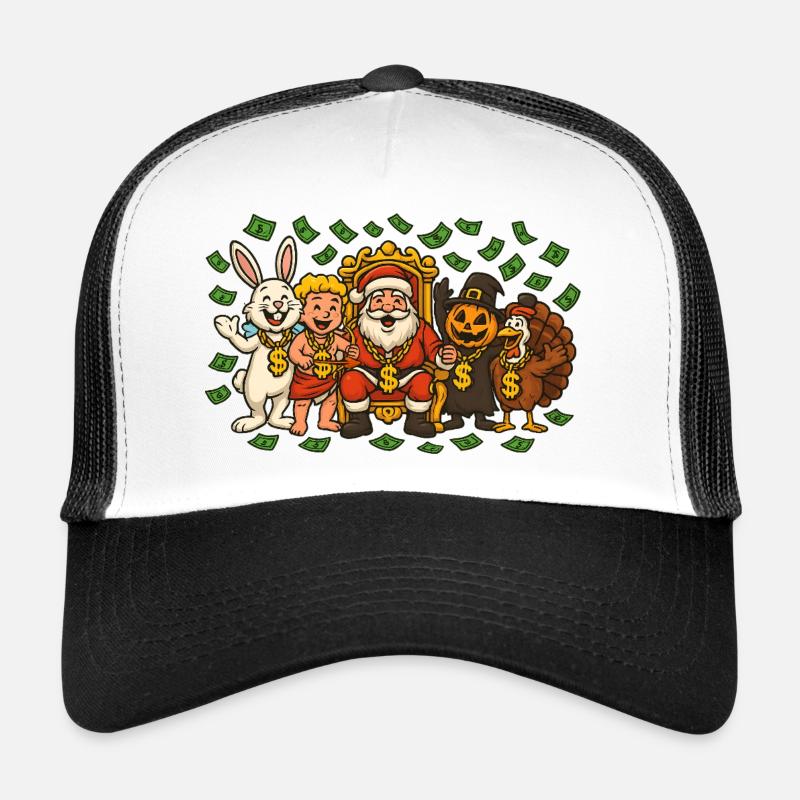 Père Noël Lapin de Pâques Saint-Valentin Halloween Casquette trucker 