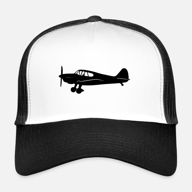 Avion Messerschmitt Bf 108 Silhouette - Casquette trucker  - blanc/noir