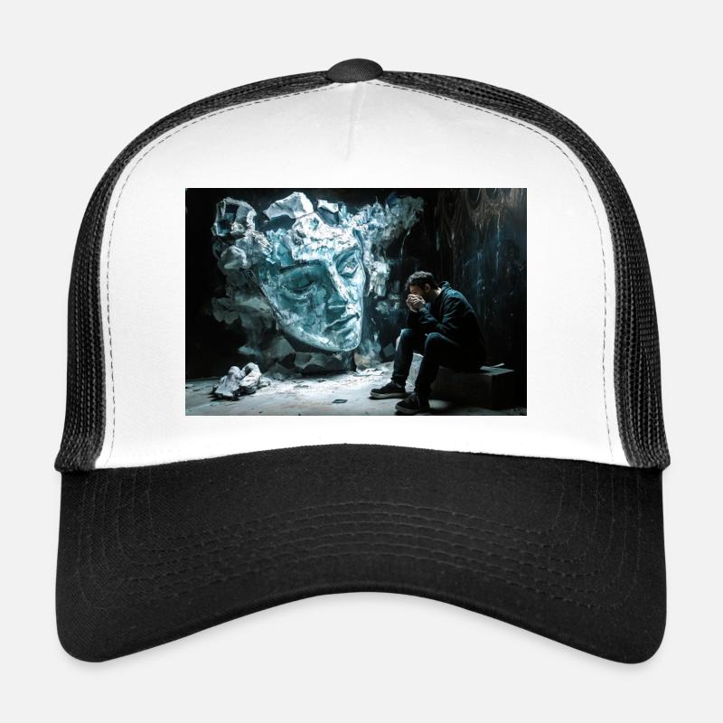 Broken statue, pensive man Trucker Cap