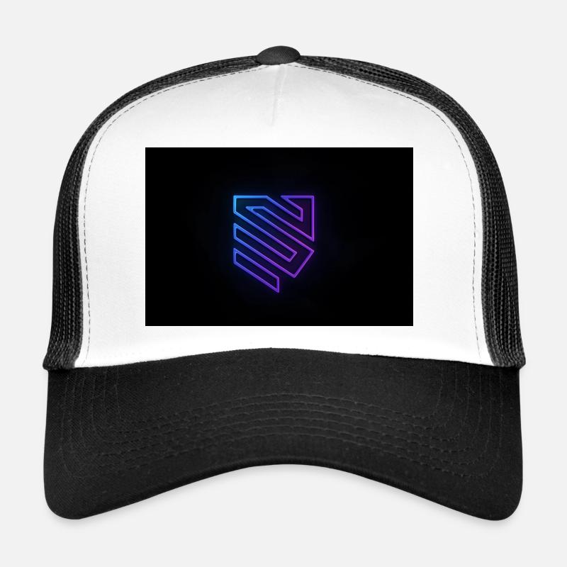 Neon Geometry Logo Gradient Trucker Cap