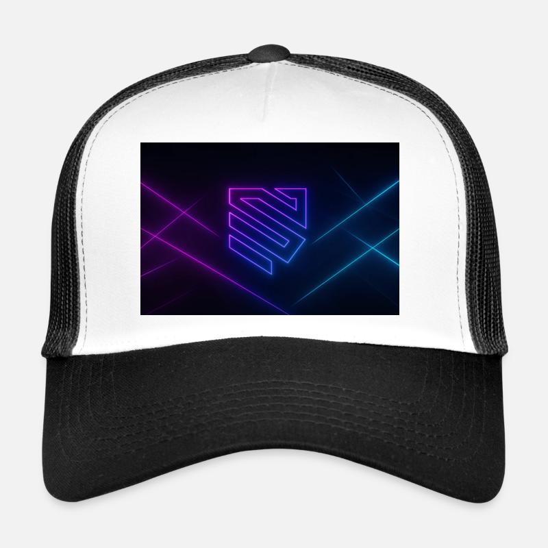 Neon Geometry Glow - Trucker Cap - white/black