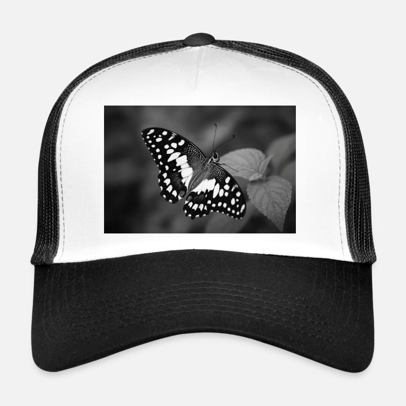 Papillon monochrome sur feuille Casquette trucker 