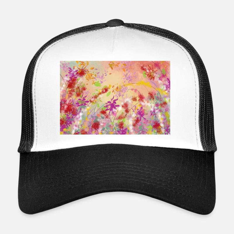 Motif de tourbillon de couleurs Pastel Blossoms Casquette trucker 