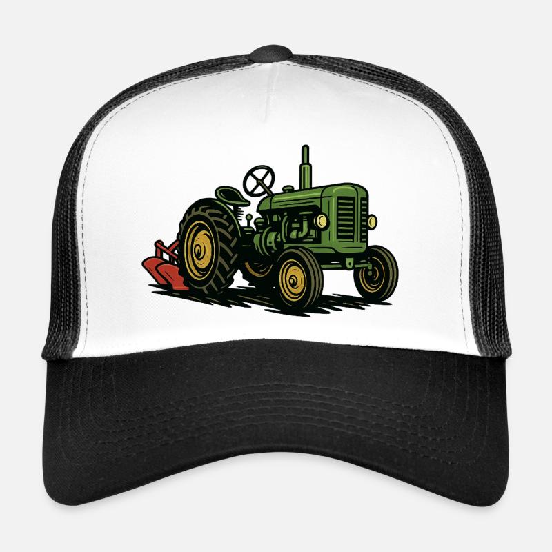 Grüner Traktor im Licht der Landwirtschaft Trucker Cap