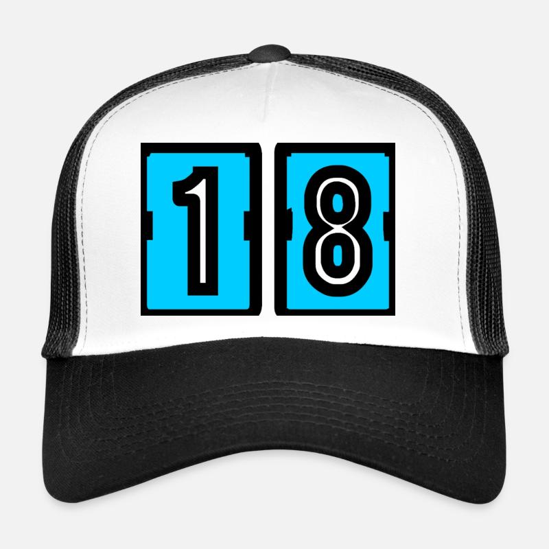 18. 18 ANS. 18e ANNIVERSAIRE. ANNIVERSAIRE 18 ANS. Casquette trucker 