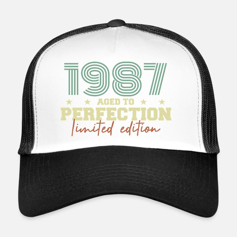 1987 - Casquette trucker  - blanc/noir