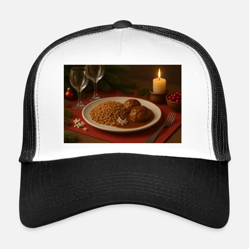 Buchweizenbällchen in Bratensoße Trucker Cap