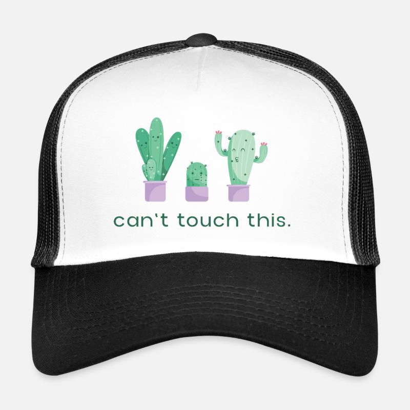 Can’t Touch This Kaktus Lustiger Spruch - Trucker Cap - Weiß/Schwarz