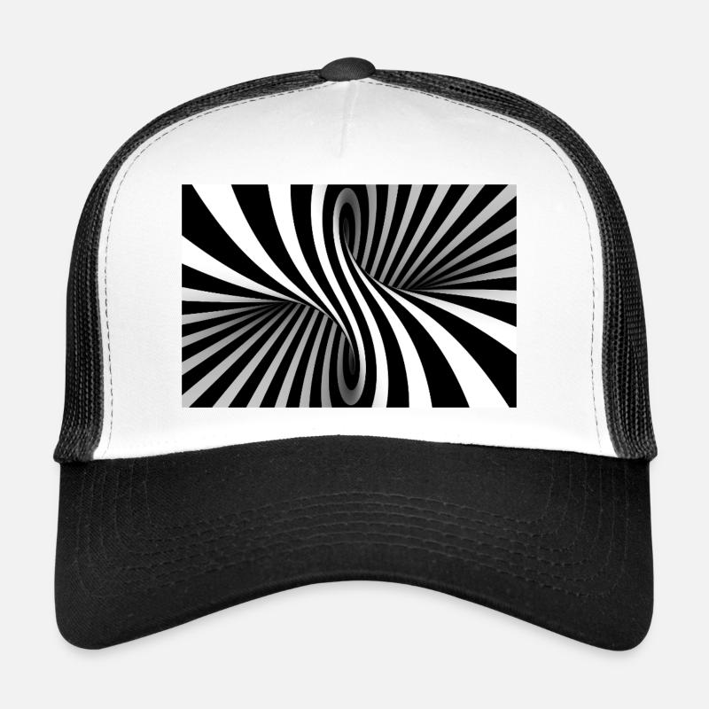 Illusionsspirale Schwarz-Weiß Trucker Cap