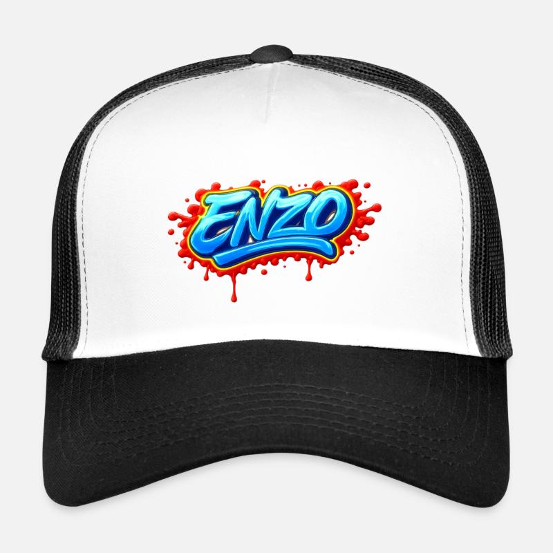 GRAFFITI NAME ENZO  FOR  PERFECT GIFT PRINTABLE Casquette trucker 