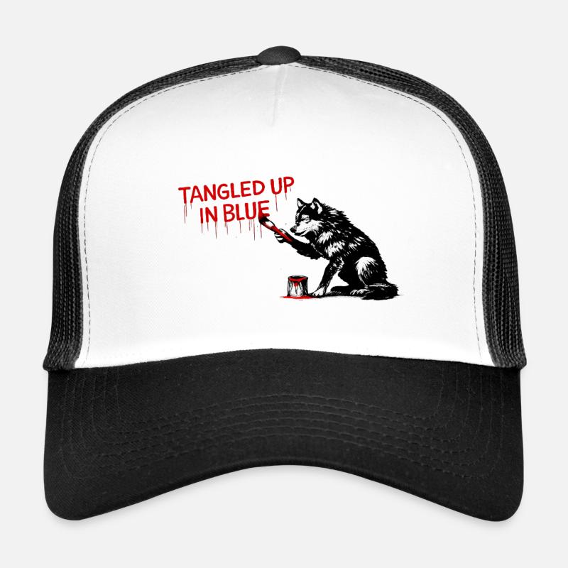 BlutrotTW Wolf Schrift Trucker Cap