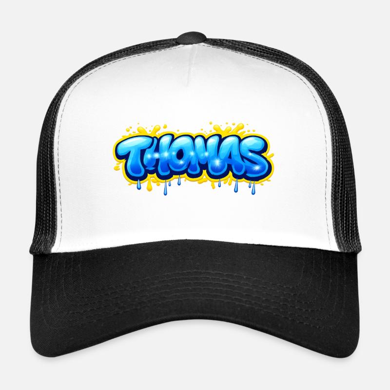 THOMAS GRAFFITI NAME FOR PERFECT GIFT PRINTABLE on Casquette trucker 