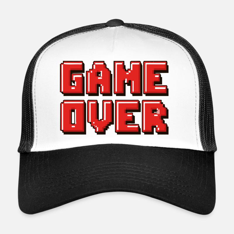 Pixel Game Over Retro Banner Trucker Cap