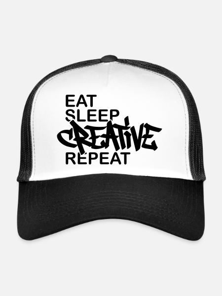Creative Motto Graffiti Day - Trucker Cap - white/black - Front