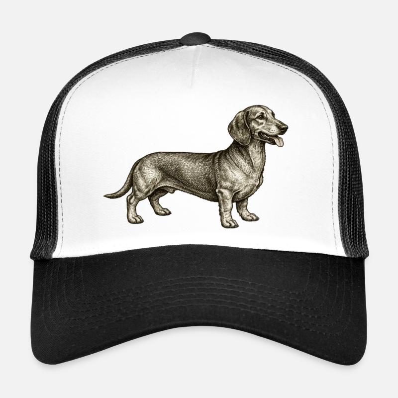 Dachshund Vintage Illustration Trucker Cap