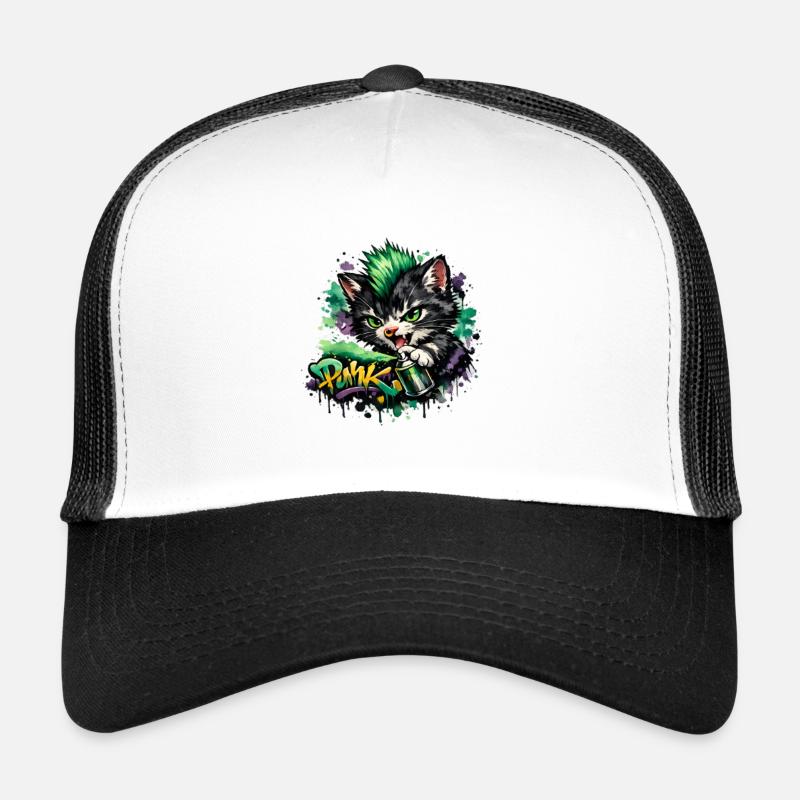 Graffiti Spray pour chats Art néon Casquette trucker 