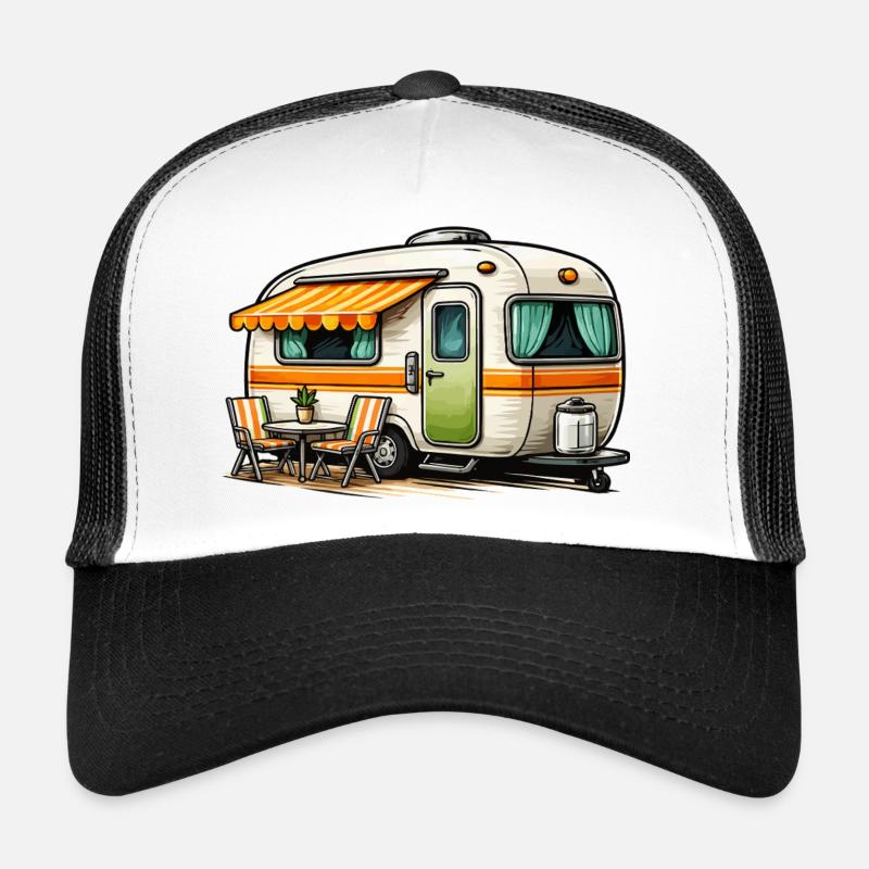 Retro caravan camping magic Trucker Cap
