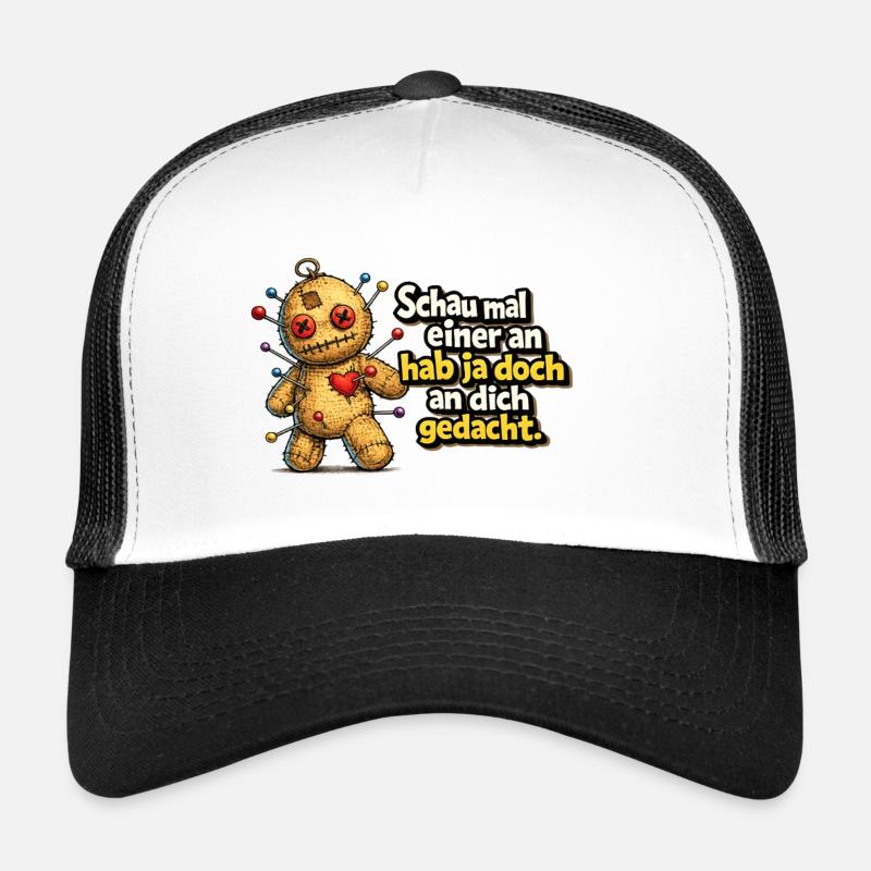 Voodoo doll needles and heart - Trucker Cap - white/black