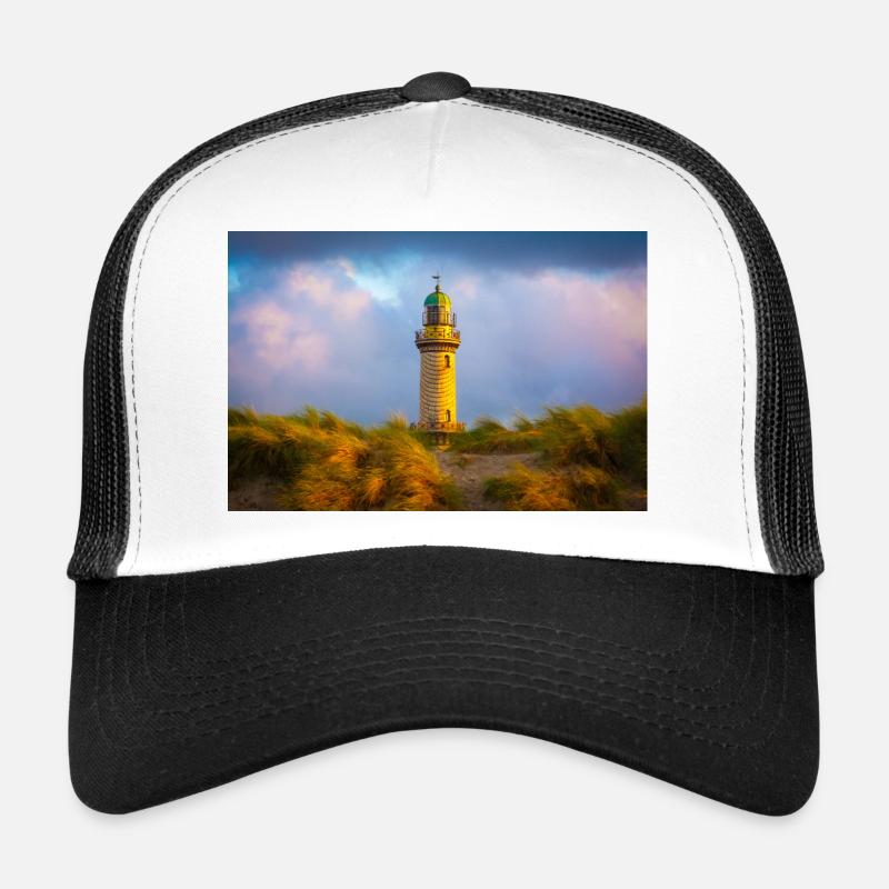 Phare de Warnemünde le soir Casquette trucker 