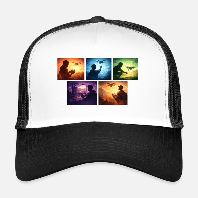 Collage de Coucher de Soleil de Drone Casquette trucker 