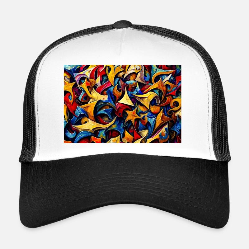 Colorful Star Shapes Abstract Trucker Cap