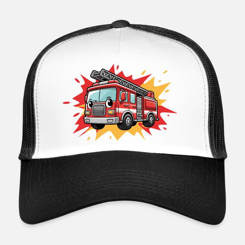 Cartoon-Feuerwehrauto Trucker Cap