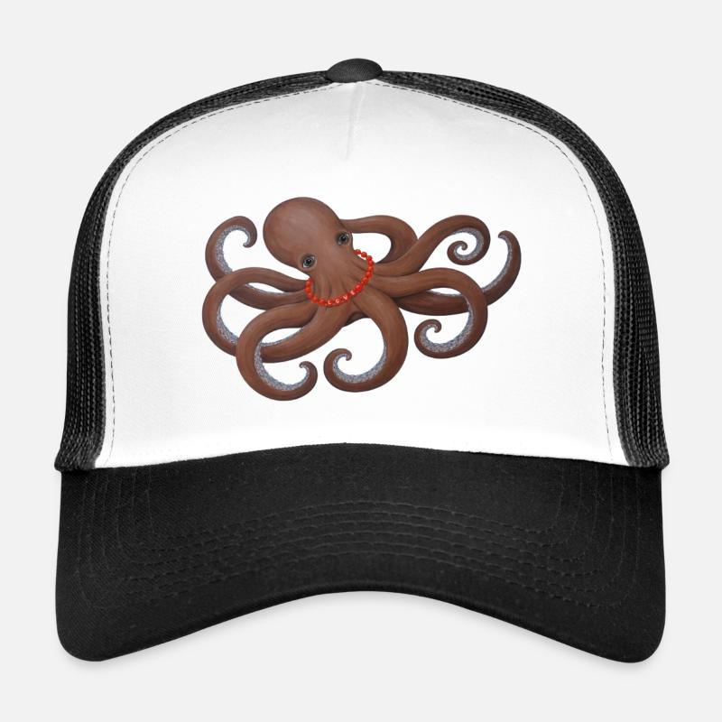 Oktopus mit roter Liebesperle Trucker Cap