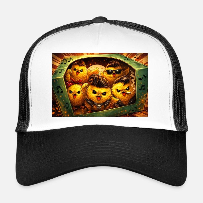 Groupe de filles rocker dans une valise Casquette trucker 