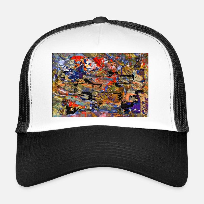 geschichtet - Trucker Cap - Weiß/Schwarz