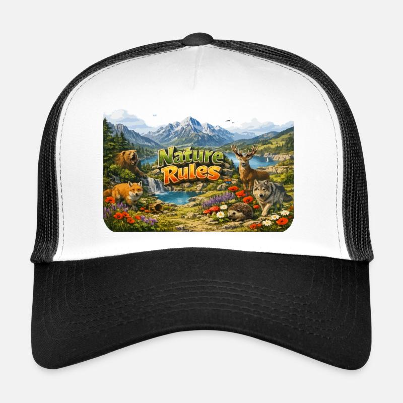 Nature Rules: Animals and Mountains Trucker Cap