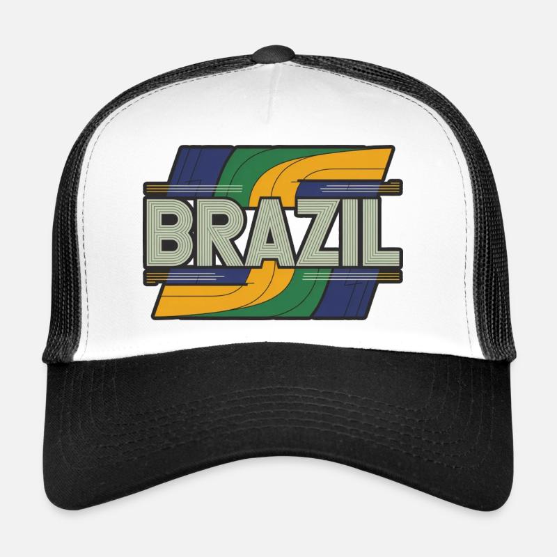 Brésil - Casquette trucker  - blanc/noir