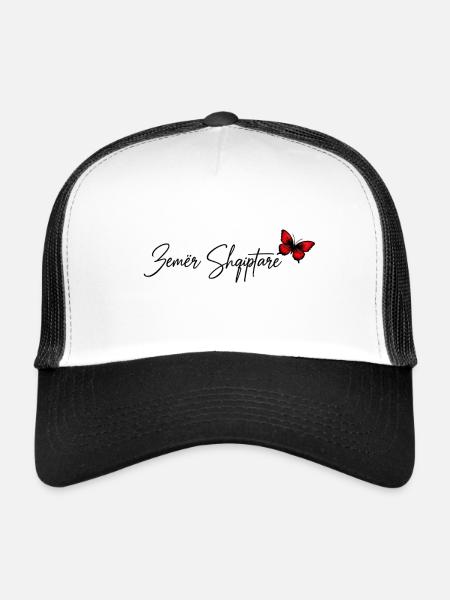 Zemër Shqiptare – Albanisches Herz - Trucker Cap - Weiß/Schwarz