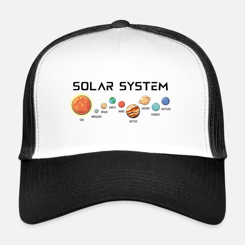 Système solaire avec ses planètes Casquette trucker 