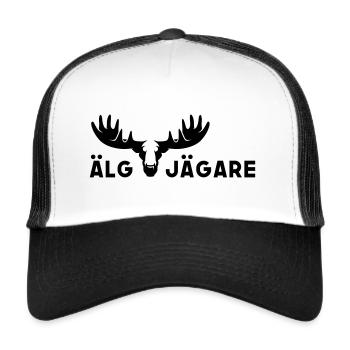 Für Elchfans 🫎 ÄLG JÄGARE - Trucker Cap - Weiß/Schwarz - Vorne