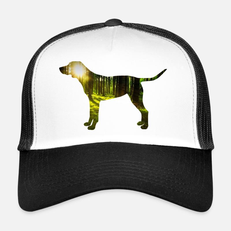 Chien dans la forêt Casquette trucker 