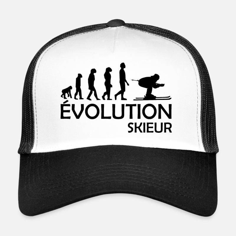 évolution skieur- évolution ski - humour skieur Casquette trucker 