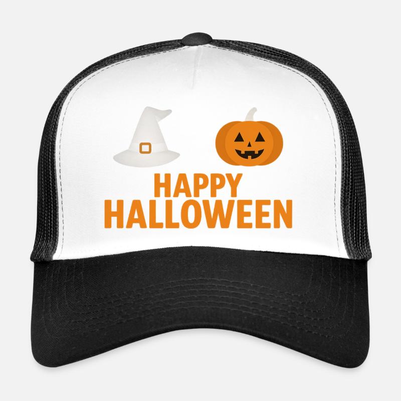 Conception de citrouille et de chapeau de sorcière d’Halloween Casquette trucker 