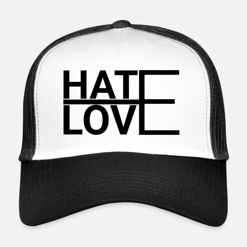 Hate Love - Trucker Cap - Weiß/Schwarz