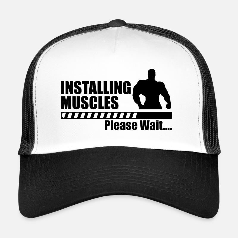 Funny gym - Installing Muscle - Trucker Cap - white/black
