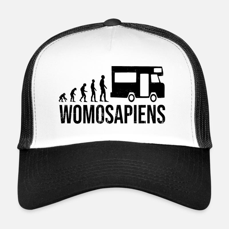 Womosapiens Wohnmobil Evolution - Trucker Cap - Weiß/Schwarz